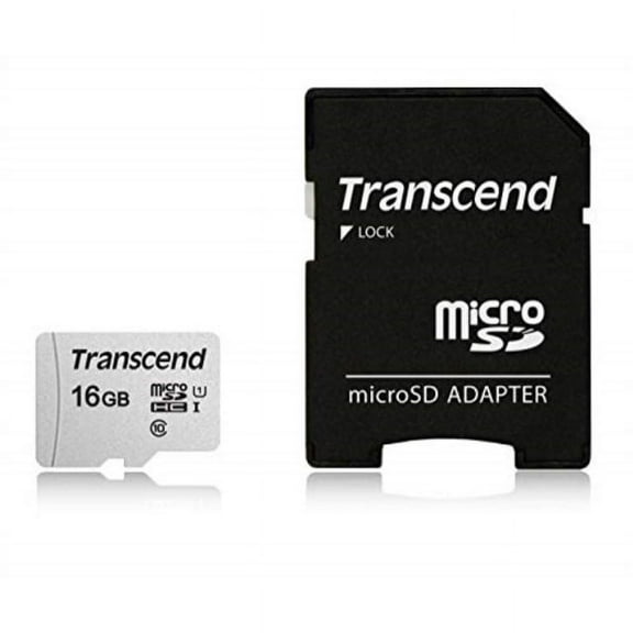 Transcend TS16GUSD300S-AE 16GB UHS-I U1 MicroSD Memory Card with Adapter