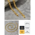 thumbnail image 7 of U7 Figaro Necklace for Men Gold Plated Chain Bracelet Stainless Steel Jewelry Set 2-Piece in 5MM Width 20 Inch, 7 of 7