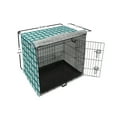 thumbnail image 6 of Geometric Dog Crate Cover, Circles in Cubes Rhythmic Geometric Illustration, Easy to Use Pet Kennel Cover Small Dogs Puppies Kittens, 7 Sizes, Seafoam Sea Blue, by Ambesonne, 6 of 6