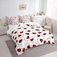 thumbnail image 3 of Manfei Ladybird Ladybug 7-Piece Twin Bedding Sets,Kawaii Animal Bedding Comforter Set,Black Red Breathable Sheet Sets,Lightweight Cute Bedroom Decoration,Reversible, 3 of 7