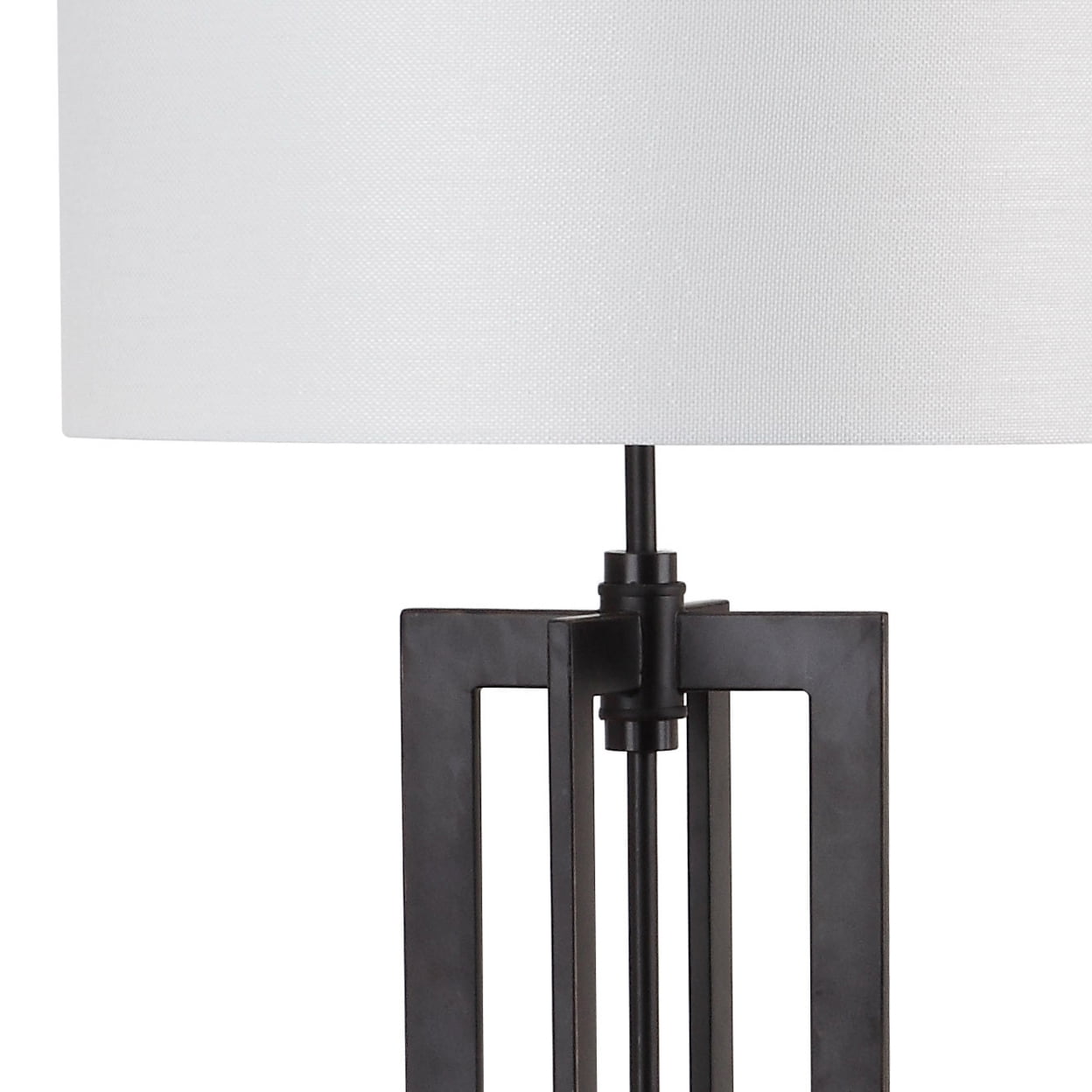 SAFAVIEH Tanya 59 in. H Mid-Century Tower Column Floor Lamp, Black