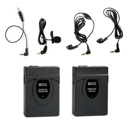 UPC: 0604888901284 | Movo Wmic50 2.4ghz Wireless Lavalier Microphone System With Integrated 164-foot Range Antenna [includes Transmitter With Belt Clip  Receiver With Camera Shoe  Lavalier & 2 Earphones]
