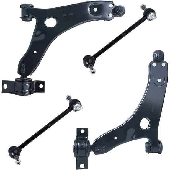 Detroit Axle - Front 4pc Control Arms Kit for 2004-2011 Ford Focus, 2 Lower Control Arms 2 Sway Bars 2005 2006 2007 2008 2009 2010 Replacement
