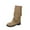 Khaki, variant on Willtoo Flat Boots With Fringe For Women,Mid Calf Boots For Women Low Heel,Suede Ankle Boots Black