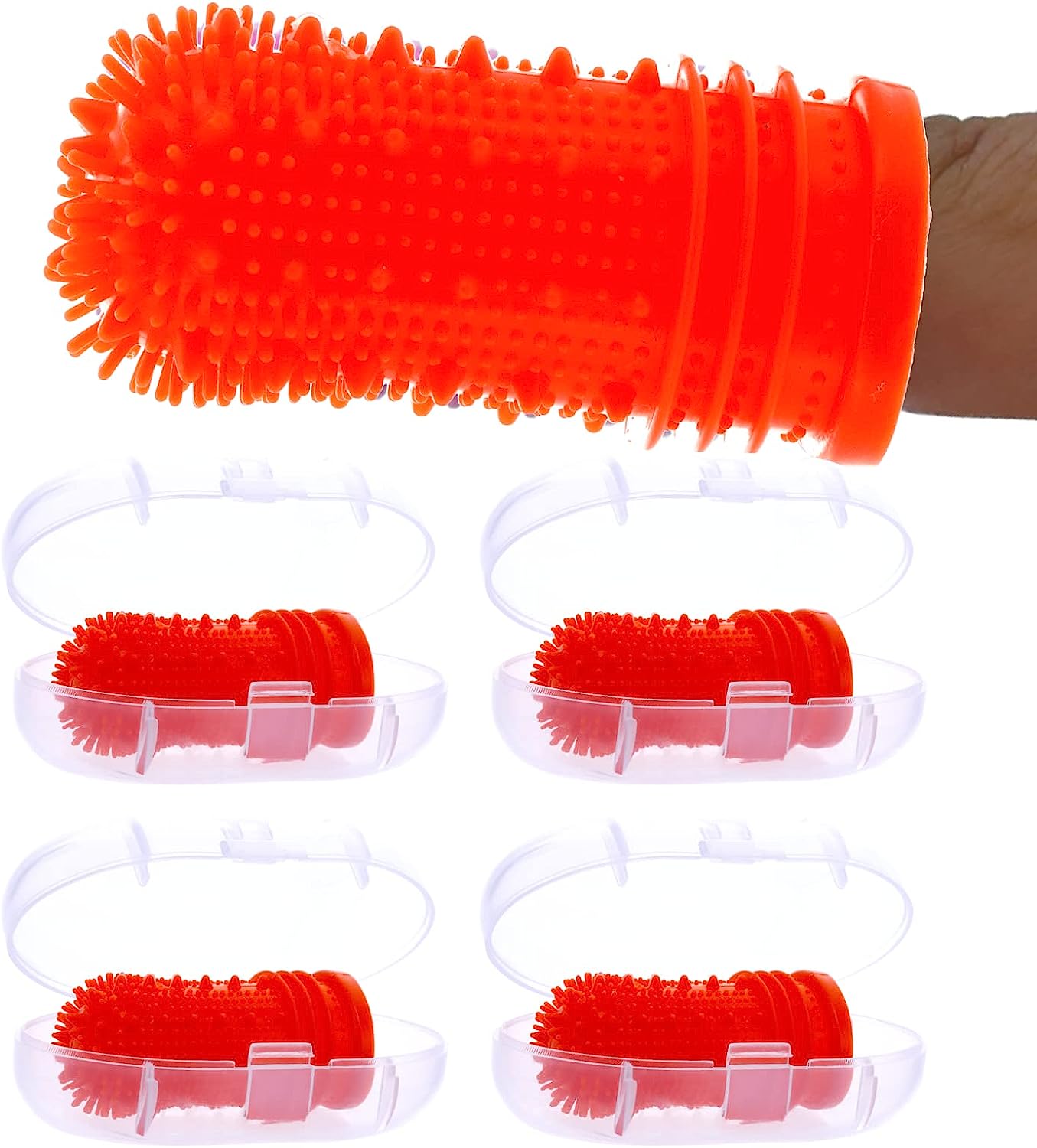 Pet Finger Toothbrush for Dental Care 360 Degrees, Blue, Soft