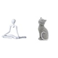 thumbnail image 1 of Estatua creativa abstracta de gato pensador, figura decorativa, escultura coleccionable de resina única, adorno de escritorio para entrada, dormitorio, 1 of 8
