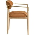 thumbnail image 3 of Meridian Furniture Riccio Cognac Performance Fabric Dining Arm Chair (Set of 2), 3 of 5