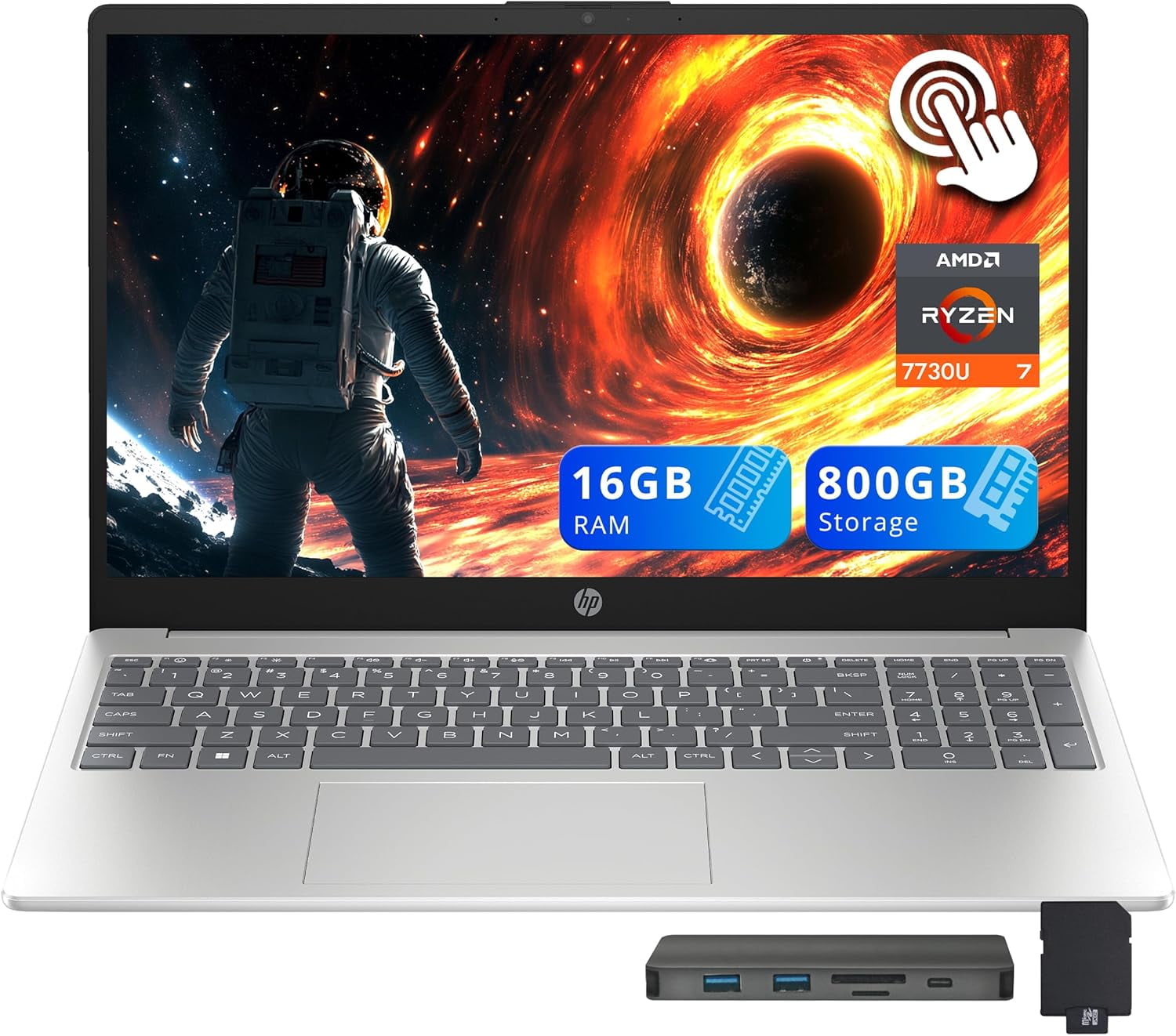 HP 14 Laptop, AMD Ryzen 5 5500U, 8 GB RAM, 256 GB SSD Storage, 14