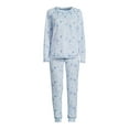 thumbnail image 3 of Muk Luks Women's and Women's Plus Long Sleeve Top and Pants Eye Mask, 2-Piece Pajama Set, 3 of 5