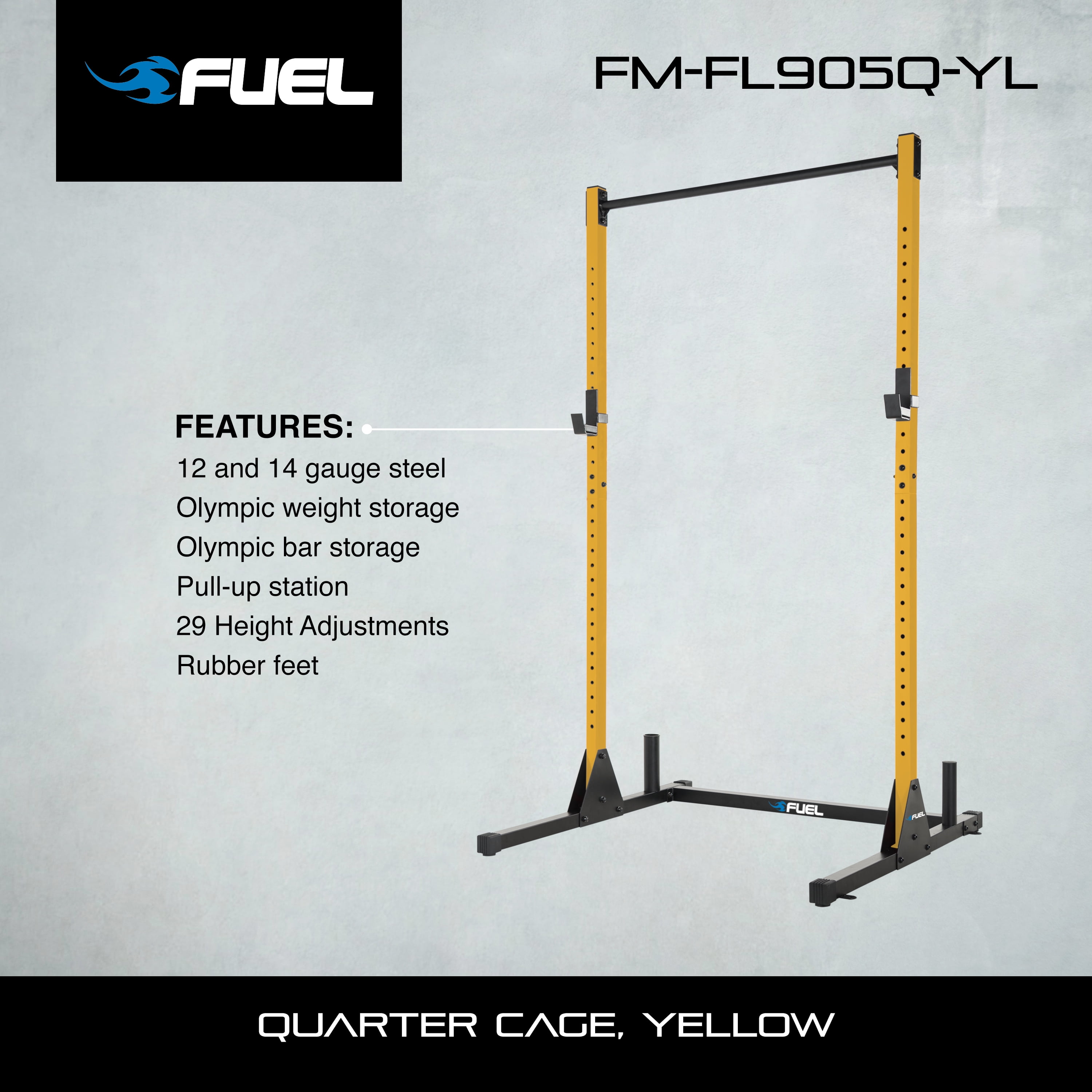 Fuel Pureformance Power Squat Rack Yellow Walmart