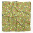 thumbnail image 1 of Bimba Green Snowflake & Happy New Year Text Printed Pure Silk Scarf For Hair Neck Head Bandanas For Women 40 x 80 Inches, 1 of 6