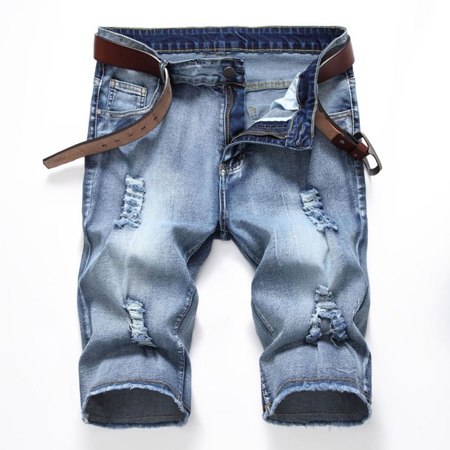 WILLBEST Pantalones Cortos para Hombre Aummer, Pantalones Vaqueros Rectos Sueltos Casuales para Hombre, Pantalones Cortos Rotos Elásticos