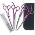thumbnail image 2 of Color paint split cut pet beauty dog scissors set straight cut teeth scissors bend up and down, 2 of 5