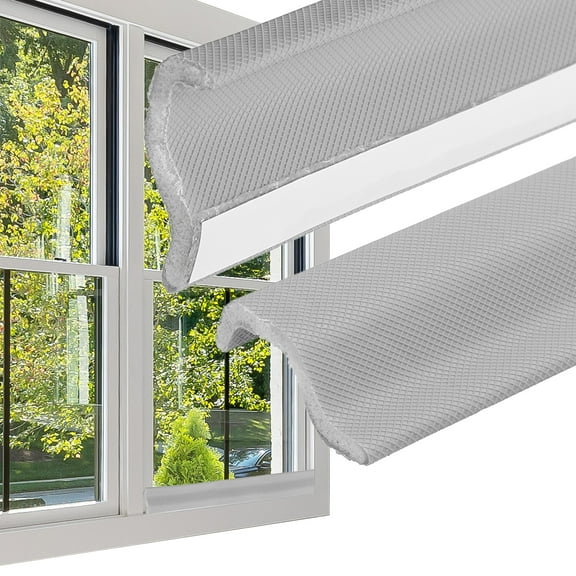 REGALWOVEN 3 Feet Kerf Weather Stripping Door Seal Self Adhesive PU Foam Weather Strip Gray