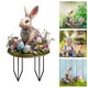 thumbnail image 1 of Huevos y conejitos de Pascua de colores insertados en el suelo. Tapón de tierra acrílico., 1 of 5