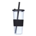 thumbnail image 1 of Verre en Plastique de 710 ml avec Bouchon et Grand Réutilisable Tasse de Thé au Lait Perlé Café Glacé Thé Glacé Smoothie Tasse à Emporter Transparente Isolée Verre à Double Couche., 1 of 6