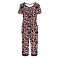 thumbnail image 4 of Tnhcen Women's Floral Print Sleepwear Cooling V-Neck Tee Capri Pants with Pockets Summer Women's Pajamas Set S-2XL, 4 of 5