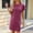 Solid, variant on YHAJDS Women's Short Sleeve Round-Neck Mid-Calf Dress Solid Color Loose Paneled Casual