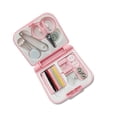 thumbnail image 2 of facefd Sewing Storage Box with Buckle Dust-proof Embroidery Carrying Cases Thread Organizer Knitting for Household Rose Red Pink, 2 of 6