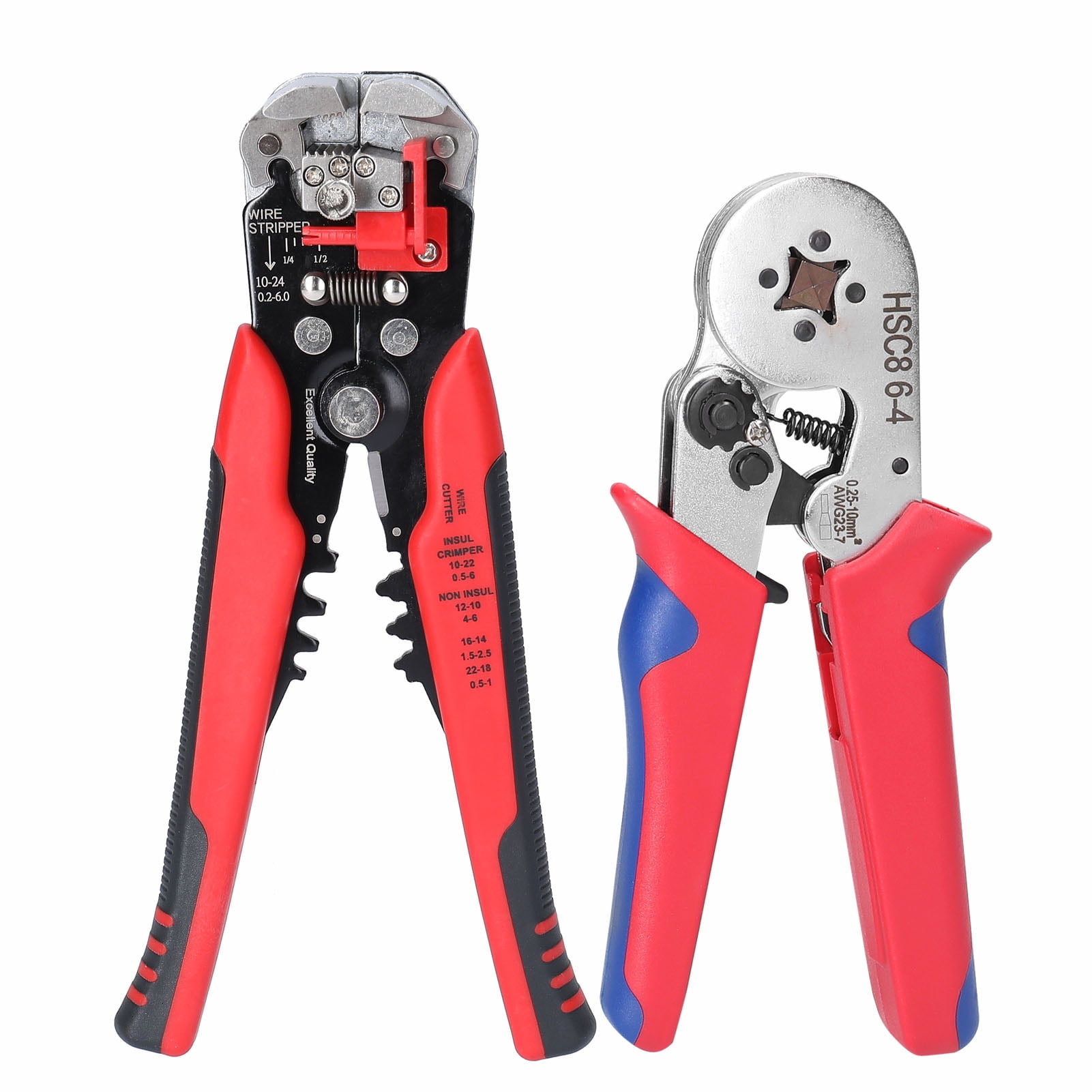 Wire Ratchet Cutter Stripper Self‑Adjusting Crimping Plier Tool 0.25-10mm² HSC8 