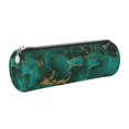 thumbnail image 1 of Disketp Green Gold Glitter Estuche Organizador de Lápices de Cuero, Estuche de Oficina con Cremallera para Bolígrafo y Lápiz, 1 of 6