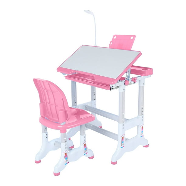 Student Writing Table Children Desk, Pink Metal School Desk