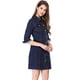 thumbnail image 1 of Vestido Camisero De Mezclilla Hasta La Rodilla Con Manga 3/4 Y Botones Vintage Para Mujer Azul profundo S, 1 of 6