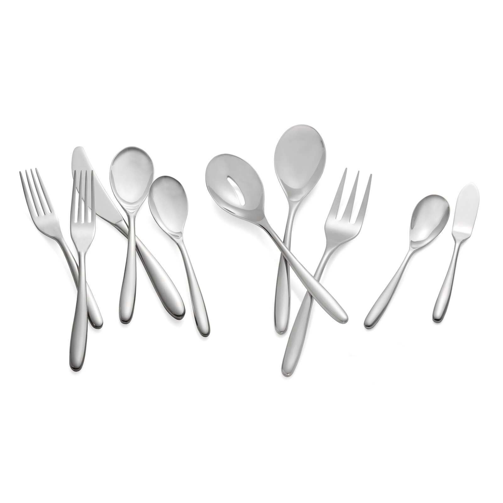 Nambe 45 Piece 18/10 Stainless Steel Flatware Set, Service for 8