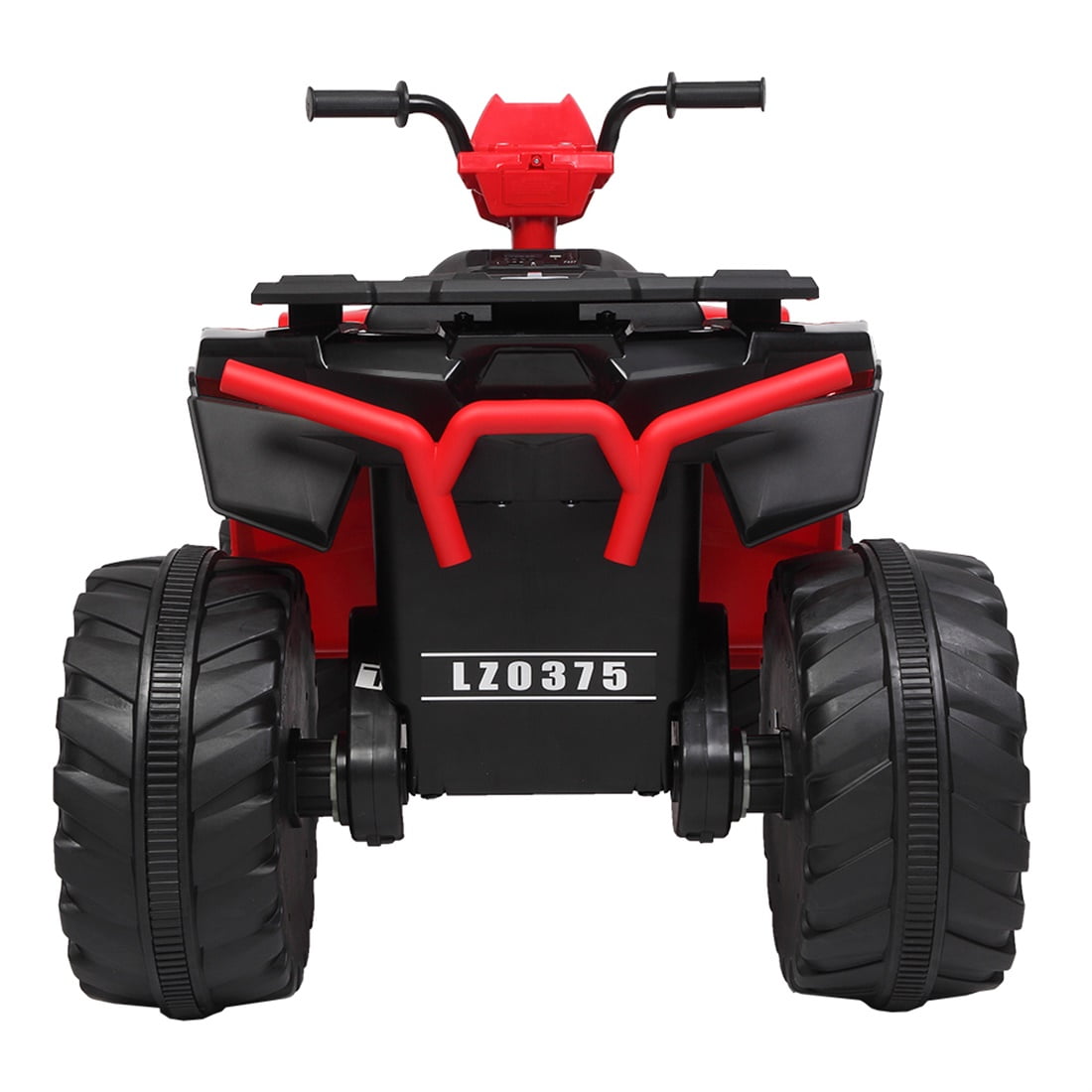 Private Jungle Kids ATV, 12V Battery Powered Electric Vehicle, Ride on Car 4 Wheeler Quad for Boys & Girls Gift, Ride on ATV with LED Lights, Music, Black & Red, Unisex