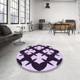thumbnail image 4 of Ahgly Company Machine Washable Indoor Round Transitional Blossom Pink Area Rugs, 7' Round, 4 of 7