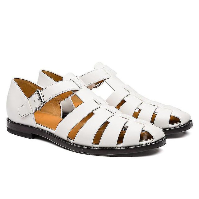 Men's Sport Sandals Closed Toe Outdoor Handmade Leather Sandal - Snngv
