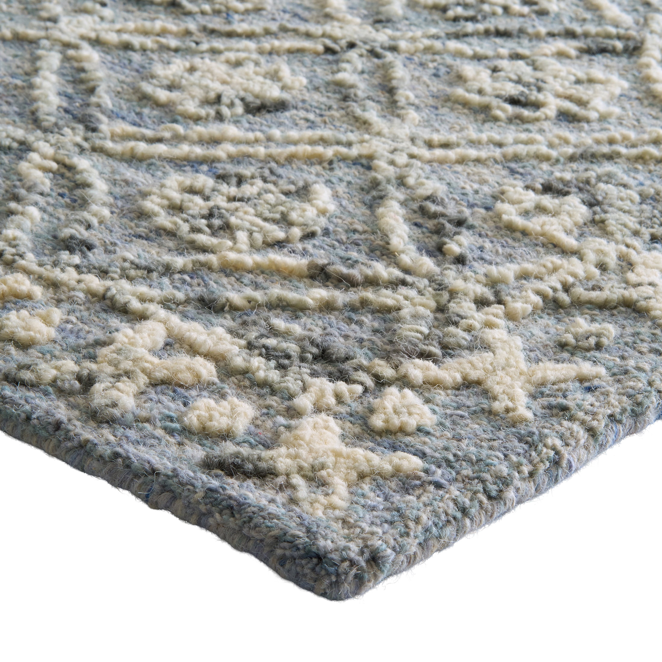 Better Homes & Gardens Blue/Silver Floral Trellis Indoor Area Rug, 5' x 7'