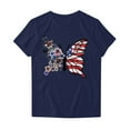 thumbnail image 4 of Fartey Womens American Flag Shirt Dressy Independence Day Short Sleeve Tops 4th of July Patriotic Tops Graphic Tees Loose Casual Going Out Blouses Navy XXXL, 4 of 4