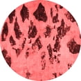 thumbnail image 1 of Ahgly Company Machine Washable Indoor Round Abstract Red Modern Area Rugs, 5' Round, 1 of 4