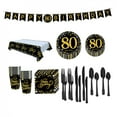 thumbnail image 4 of HILABEE Birthday Party Supplies Anniversaries Serves 16 Guests Disposable Dinnerware 80th, 4 of 8