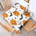 thumbnail image 2 of Halloween Pumpkin Bat Pattern Square Tablecloth,Waterproof Square Table Cover,Wipeable Spillproof Washable Table Cover for Home Kitchen Party Decor 52"x52"(132x132cm), 2 of 6