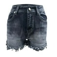 thumbnail image 6 of Aloohaidyvio Jean Shorts for Women Trendy High Waisted Denim Shorts Stretchy Summer Casual Off Jeans Shorts, 6 of 7