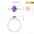thumbnail image 5 of ANGARA Natural Oval 1.15 ct Amethyst Ring with Flush-Set Diamonds in 14K White Gold for Women (Size-8x6mm) | February Birthstone, Birthday, Anniversary, Jewelry Gift for Women | Natural Amethyst Ring, 5 of 10