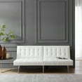 thumbnail image 2 of Tufted Split Back Futon Sofa by Naomi Home-Color:White,Style:Faux Leather, 2 of 10