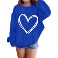 thumbnail image 4 of WTXUE Valentines Sweatshirt Love Heart Printed Sweatshirts Graphic Long Sleeve Shirts Sweatshirts Trendy Fall Sweatshirt Crewneck Sweatshirt Crewneck Sweatshirts Blue 3Xl, 4 of 9