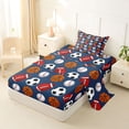 thumbnail image 2 of Castle Fairy Football Soccer Basketball Baseball Twin Sheets 3pcs, Sport Theme Bedding, Blue White,1 Fitted Sheet, 1 Flat Sheet and 1 Pillowcase, 2 of 6