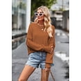 thumbnail image 1 of Suéter de cuello redondo de moda para mujer de otoño e invierno con capucha suelta de color sólido, 1 of 6