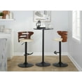 thumbnail image 3 of Cosi Adjustable Bar Stool, Chrome Bar Stools, Bar Chairs, Swivel Bar Stools, Bar Stools Set of 2 (Walnut Wood, Cream), 3 of 6