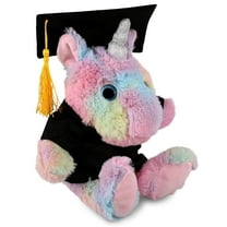 DolliBu Rainbow Unicorn Graduation Plush Toy - Super Soft Plush Graduation Stuffed Animal Dress Up Gown, Cap and Tassel Outfit - Congratulatory Graduation Gift – 10 Inches