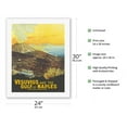 thumbnail image 2 of Mount Vesuvius Volcano and the Gulf of Naples Italy - Vintage Railroad Travel Poster by Mario Borgoni c.1925 - Fine Art Rolled Canvas Print 20in x 26in, 2 of 4