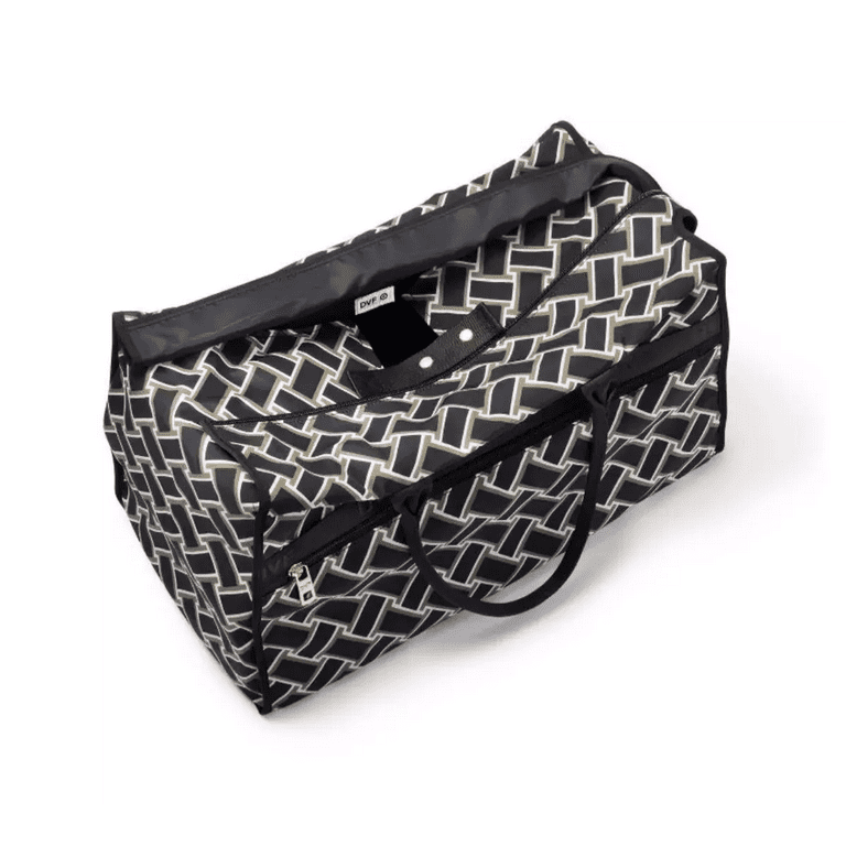 Diane Von Furstenberg Weave Neutral Weekender Duffel Tote Bag Walmart