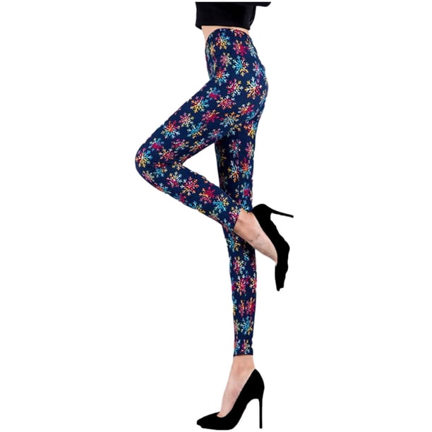 Gibobby pantalones cargo mujer Estampado navideño Casual Slim Cintura alta Manténgase abrigado Pantalones largos de invierno(Azul marino,Talla única)