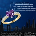 thumbnail image 2 of Gem Stone King 14K Two Tone Gold Purple Amethyst and Lab Grown Diamond Engagement Ring for Women | 2.25 Cttw | Heart Shape 8MM | Gemstone February Birthstone | Size 9, 2 of 6