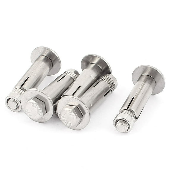 Unique Bargains M6x40mm 304 Stainless Steel Repair Part Hex Head Sleeve Expansion Bolt Screws (5- Pack)