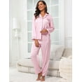 thumbnail image 2 of Silk Satin Pajamas for Women Set 2 Piece Silk Pjs Long Sleeve Top Cozy Sleepwear Silky Pajamas, 2 of 6